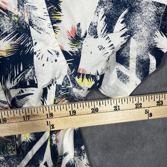Southpole Hawaiian Shirt Men's Medium White Palm Tree Print Short Sleeve Beach - Picture 4 of 6